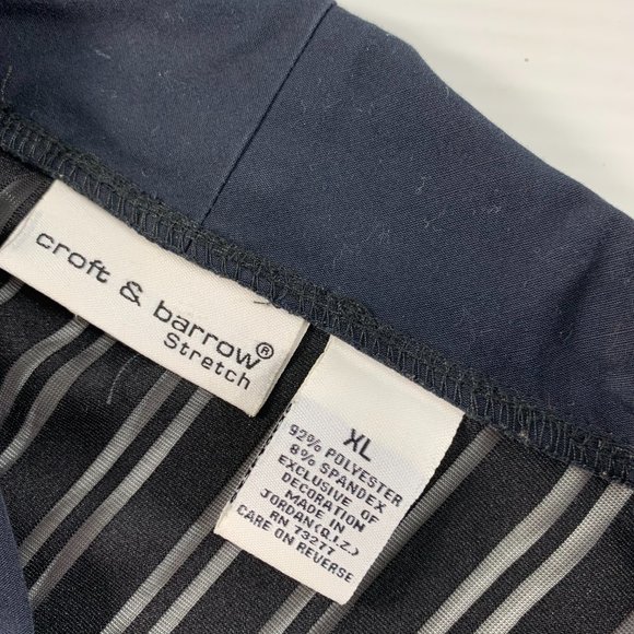 Croft & Barrow Womens Overshirt Blouse Black Stripe Semis Sheer Shacket Full Zip - Picture 3 of 7